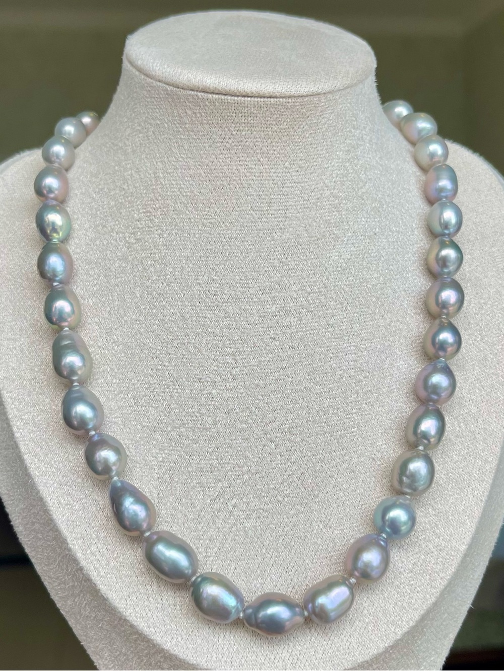 Silver Gray Baroque Pearl Necklace - Freshwater Pearl